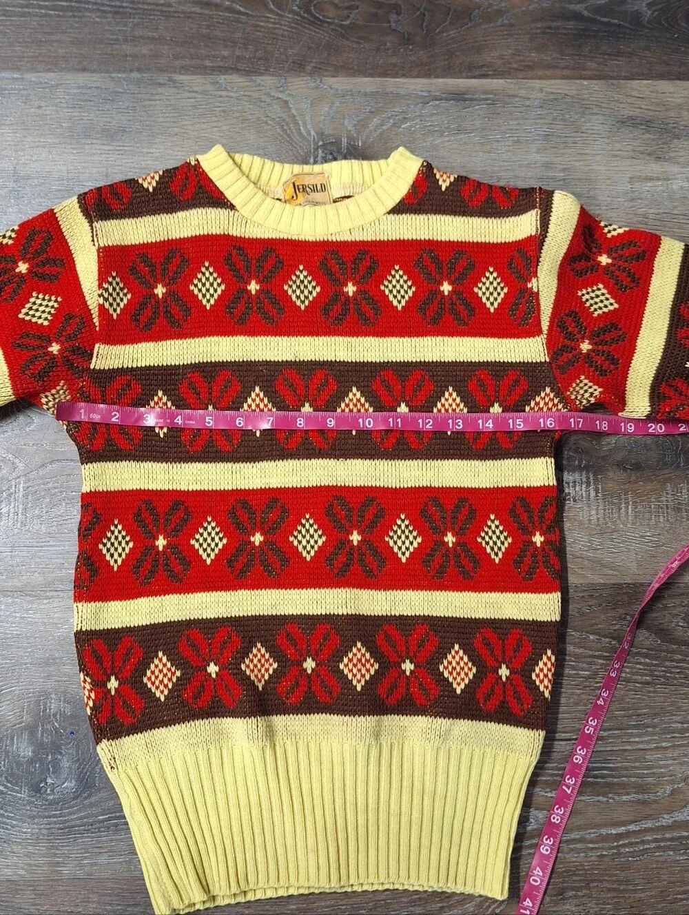 Jersild 40s-60s Vintage Jacquard Fair Isles Virgin Wool Sweater, Unisex